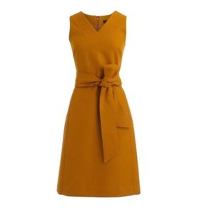 BNWT J.Crew V-Neck Sleeveless Sheath Dress in Double Serge Wool w/ Belt - Size 2